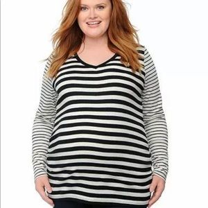 NWT Oh Baby by Motherhood Maternity Striped Top 1X